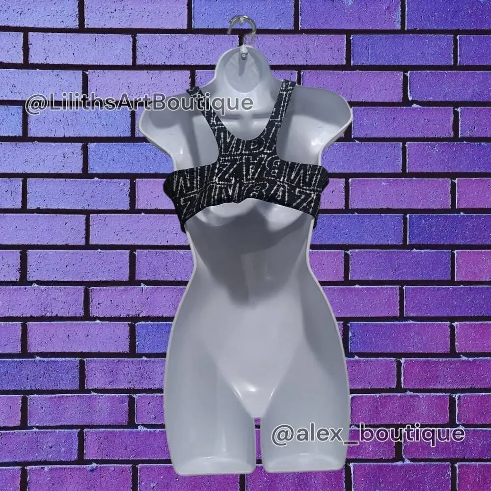 Zumba Dance Floor Sport Bra Bold Black NWOT Size M (G011)